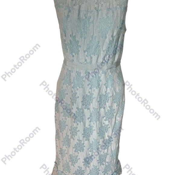 Francesca's MIAMI Light Blue Lace Sleeveless Midi Dress - Picture 3 of 10
